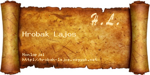 Hrobak Lajos névjegykártya
